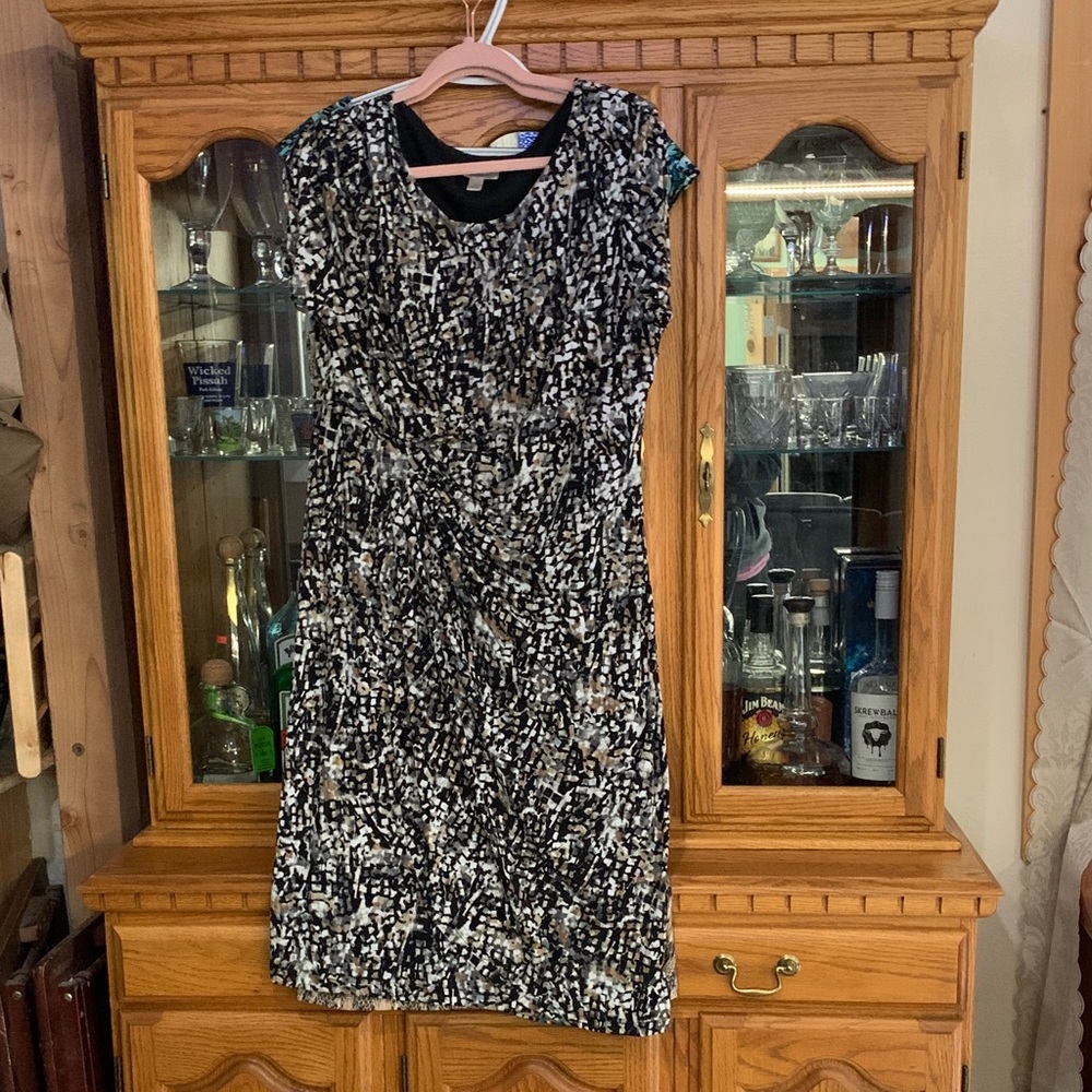 Dress Barn Black and White Midi Dress